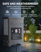 DEWENWILS 150W Low Voltage Landscape Lighting Transformer, 120V to 12/15V AC, Metal Shield, Outdoor Low Voltage Landscape Transformer, Photocell & Timer, Landscape Lighting Transformer