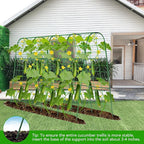Cucumber Trellis for Raised Bed, U-Shape Garden Trellis for Climbing Plants Outdoor, Metal Arch Vegetables Trellis, Plant Support for Grape Vine Beans Squash Peas Flower