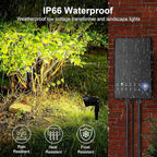 ZUCKEO All-in-One Landscape Lighting Kit, 5W LED Low Voltage Landscape Lights with Transformer and 80FT Wire, Waterproof Outdoor Spotlight with Connectors for Yard Garden House, 3000K 12-24V 8Pack