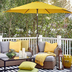 Blissun 7.5 ft Patio Umbrella, Yard Umbrella, Outdoor Market Umbrella with Push Button Tilt Crank, Yellow