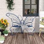 50 Inches Outdoor Bench, Garden Bench with Sturdy Iron Metal Frame, Pretty Butterfly Bench Front Porch Bench for Porch,Lawn,Garden,Yard