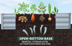 Planter Raised Beds Raised Garden Bed for Gardening Garden Boxes Outdoor Metal Raised Garden Beds, 8x2x1 FT Galvanized Grey