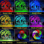 ROSHWEY Solar Spot Lights Outdoor, 7 Colors Halloween Christmas Outdoor Lights Waterproof Landscape Light 600LM Solar Spotlight Lighting for House Backyard Pool Patio Garden Decor- 2 Pack