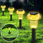 Easter Solar Pathway Lights Outdoor Decorative 4 Pack, Yellow LED Mushroom Solar Lights Outdoor Waterproof Solar Powered Decor for Yard Driveway Patio, Valentines Day Halloween Christmas Garden Decor