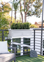 Veradek Brixton Series Plastic Railing Planter - Rectangular Planter for Outdoor Deck/Balcony | Crack-Resistant with Adjustable Rail Attachment | Classic Estate Design for Herbs, Succulents, Flowers