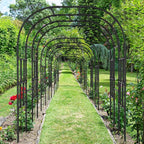 DoCred Garden Arch Trellis for Climbing Plants, 87 Inch Large Garden Trellises Outdoor Metal Plants Support Archway Arbor Tunnel for Vegetables Plant Cucumber Trellis Decoration, Black