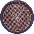 Household Essentials Handwoven Resin Ottoman Table, Red, White and Blue