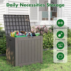 Outdoor Storage Box, Resin Deck Boxes Indoor and outdoor, Waterproof Storage Box Lockable Lid (Grey,32 Gallon)