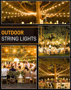 String Lights 200 FT Edison-Style, 100 Shatterproof Bulbs, IP65 Waterproof