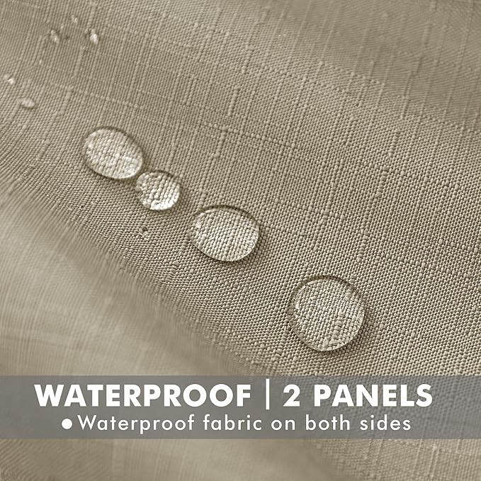 HolidayIdeas 6 Panels Linen Outdoor Curtains - Image 2