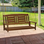 Furinno Tioman Hardwood Patio / Garden / Outdoor 4ft Porch Swing, 2 Seater with Hanging Chains, Natural