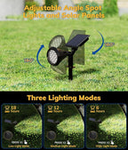 Solar Spot Lights for Outside, 21 LED Outdoor Solar Lights for Yard, 6 Pack Solar Spotlights Waterproof Auto On/Off for Landscape, Wall, Garden, Pool, Tree, Pathway and Driveway(White)