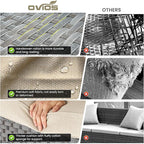 ovios 6 Pieces Patio Furniture Set, Outdoor Wicker Sectional Sofa with Glass Table Comfy Cushions, Modern Modular Deep Seat Couch Rattan Conversation Set, Beige