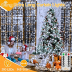 Indoor String Lights 300 LED Curtain 9.8 x 9.8 ft Remote Control