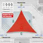 Amgo Custom Size 11' x 11' x 11' Red Triangle Sun Shade Sail UPF50+ AGTAPRT12, Order to Make Canopy Awning, 95% UV Blockage, Water & Air Permeable, Commercial Standard (We Customize)