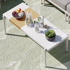 Sundale Outdoor 3 Pieces Patio Furniture Set, Metal Outdoor Sectional Sofa with Coffee Table, All-Weather Modern Outdoor Conversation Sets for Balcony, Porch, Poolside, Sunroom