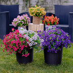 Artificial Flowers for Outdoors Fake Plants - 16 Bundles Fake Plants UV Resistant No Fade Faux Plastic Greenery Home Garden Porch Patio Decoration Office Indoor (Purple)