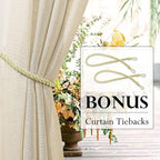 RYB HOME 2 Panels Outdoor Sheer Curtains for Patio Waterproof - Natural Linen Privacy Added Light Filtering Drapes with Tie Ropes for Gazabo Porch Pergoa Balcony, 52 X 84 Inches, Beige