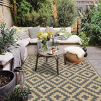SAND MINE Reversible Mats, Plastic Straw Rug, Modern Area Rug, Large Floor Mat and Rug for Outdoors, RV, Patio, Backyard, Deck, Picnic, Beach, Trailer, Camping, Grey & Tan, 5' x 8'