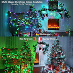 Brizled Color Changing Christmas Lights, 33ft 100 LED RGB Easter Light String with Remote, Dimmable Mini Light String, USB Indoor Decorative Lighting Party Xmas Tree Wreath Year-Round Holiday