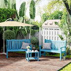 Outdoor Bench Set of 2, Weatherproof Garden Benches for Outdoors, All Weather HIPS Patio Bench Holds up to 800lbs, Never Rot or Fade, Comfort Bench for Porch Garden Patio Yard and Park