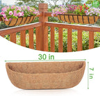 HFHOME 2 Packs 30 Inch Coco Liners for planters, 30" Trough Coconut Planter Hanging Basket Liners Replacement for Window Box Hanging Trough Planter