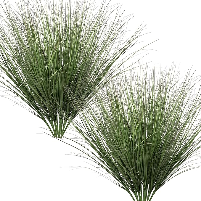Artificial Wheat Grass Greenery, 24 Pieces, 26.4 Inch Green Plastic Stems