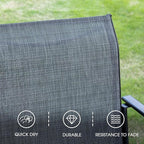 VICLLAX 5 Pieces Patio Dining Set for 4, Outdoor Furniture Set Includes 40.7" Round Patio Table and 4 Patio Stackable Chairs, Black Tabletop and Grey Fabric