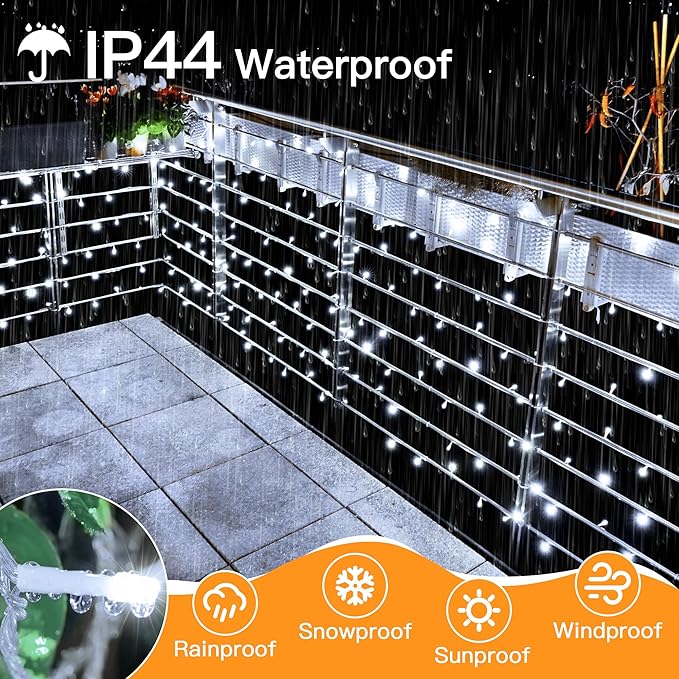 String Lights 1000 LED 328 FT Cool White with Remote Timer