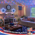 String Lights 168ft Red White Blue 600 LED Outdoor Reel