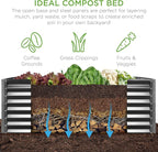 Best Choice Products 8x4x2ft Outdoor Metal Raised Garden Bed, Deep Root Planter Box for Vegetables, Herbs & Flowers, 478-Gallon Capacity, 100% Non Toxic Materials - Gray