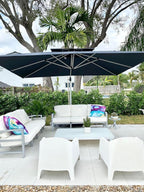 PURPLE LEAF 10' X 12' Patio Umbrella Outdoor Rectangle Umbrella Large Cantilever Umbrella Windproof Offset Heavy Duty Sun for Garden Deck Pool Patio, Grey