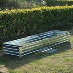 8x2x1ft(2 Pack) Galvanized Raised Garden Bed,Outdoor Planter Box Metal Patio Kit Planting Bed for Vegetables Flowers Herb,Silver