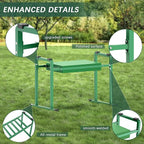 FLINTER Garden Kneelers Seat, Stable and Save Tip-Resistant Design 10.2" Wider Garden Kneeler and Seat with Handle, Heavy Duty Gardening Stool for Seniors, Gardening Weeding Bench for Parents - Green