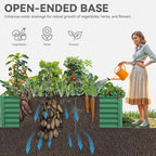 YITAHOME 6x3x2ft 2pcs Large Raised Garden Bed Kit, Galvanized Metal Planter Box with Gloves, Ground Nails, Support Rod, Outdoor Above Ground Planters for Plants Vegetables Flowers, Green