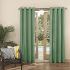 Sun Zero Marina Indoor/Outdoor UV Protectant Energy Efficient Grommet Curtain Panel, 54" x 84", Spa Green