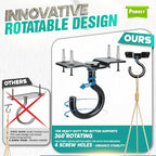 Outdoor Hanging Brackets: 8-Pack Rotatable Steel Ceiling Hooks, Black