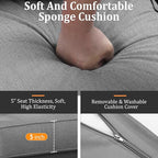 Kiss the Water Outdoor Patio Furniture Loveseat Sofa, All-Weather Metal Aluminum Patio Couch with 5" Thick and Soft Cushion and Wide Arm, Outdoor Couch for Balcony, Porch, Backyard