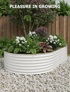 GarveeLife 10x4x1.5 ft Galvanized Raised Garden Bed - 18“ Tall Metal Planter Box for Vegetables, Flowers, Herbs, Rust-Resistant Outdoor Garden Box, Easy Assembly Raised Beds for Gardening, Beige