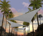 Amgo Custom Size 12' x 12' x 12' Grey Triangle Sun Shade Sail Order to Make Canopy Awning UPF50+ AGSLT, 95% UV Blockage, Water & Air Permeable, 200GSM Commercial Standard (We Customize)