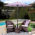 Best Choice Products 7.5ft Heavy-Duty Round Outdoor Market Table Patio Umbrella w/Steel Pole, Push Button Tilt, Easy Crank Lift - Lavender