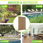 Outdoor Privacy Screen,72" H×47" W Metal Privacy Screen, Freestanding Privacy Fence Panels for Patio