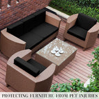 Cushion Covers, Stretch Patio Set, 4 to 14 Pieces, Black