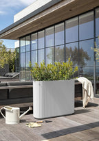 Veradek Demi Series Span Planter for Front Porch, Patio, Backyard | Durable Plastic-Stone Composite Material | Modern Décor for Shrubs, Flowers
