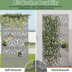 Casaphoria Metal Privacy Screen Outdoor, 60" H x 30" W Freestanding Decorative Privacy Screen for Patio Deck Balcony Garden with Stable Base, Grey-Star