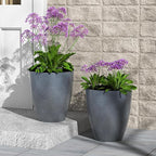 QCQHDU 10 inch Tall Planters for Indoor & Outdoor Plants, 2 Pack Sturdy Plant-Flower-Tree Pots for Front Porch Patio Deck Living Room Decor
