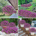 Bassion Artificial Flowers for Outdoors, 24 Bundles UV Resistant Fake Flowers Realistic Silk Faux Plants for Outdoor Planter Window Box Porch Patio Garden Home Outside Decorations