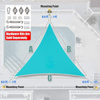 Amgo 24' x 24' x 24' Turquoise Triangle Sun Shade Sail Outdoor Canopy Awning UPF50+ AGTAPRT12, 95% UV Blockage, Water & Air Permeable, Commercial Standard Heavy Duty (We Make Custom Size)