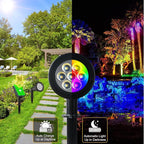 T-SUNUS RGB Solar Landscape Spotlights Christmas, Color Changing Spot Lights Waterproof IP65 Garden Pond Light, 180° Adjustable Wall Tree Light Separately Installed for Outdoor/Indoor Halloween 4 Pack
