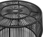 Furniture of America Ysar Boho Rattan Round Coffee Table Outdoor with Metal Frame, All-Weather and Rust Resistant, Handcrafted Coastal Furniture for Patio, Poolside, Garden, Yard, Black